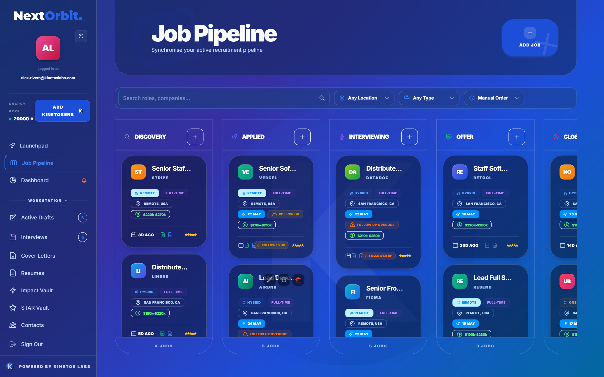 NextOrbit Kanban application pipeline.